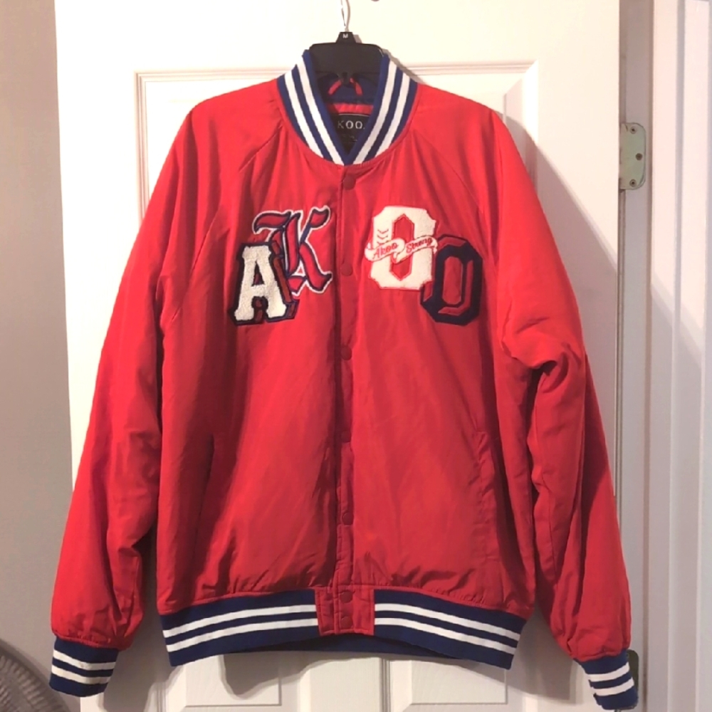 Red Varsity Jacket with Patches